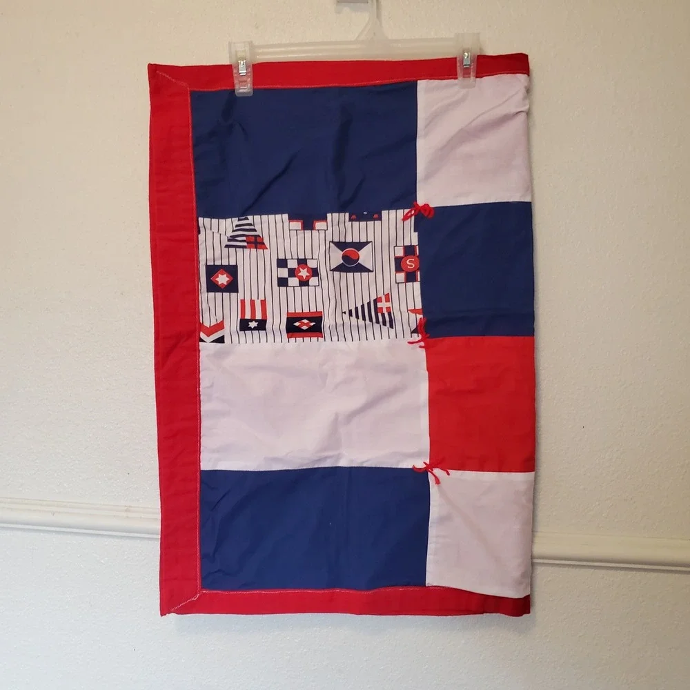 Lot of 2 Handmade Baby Quilts Hot Rod Racing Cars and Nautical Patchwork Navy